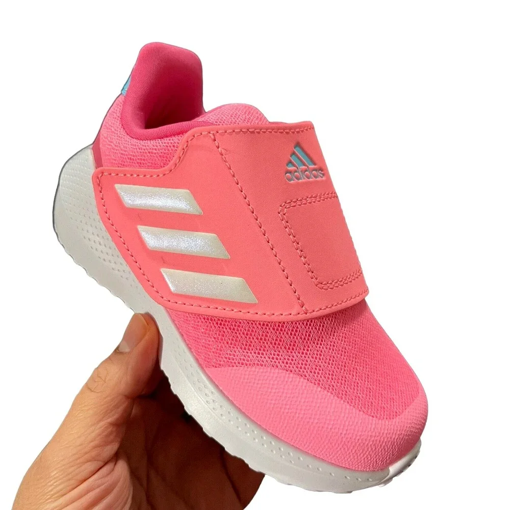Adidas Toddler Girls Athletic Slip-On Sneakers Size 8 Pink White Lightweight